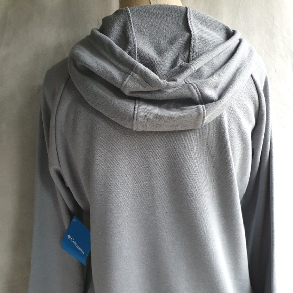Columbia Women's Logo French Terry Cotton Hoodie Sweatshirt in a Cool Grey Md - Picture 15 of 16